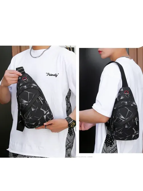 Сумка тактическая через плечо черно-коричневая - размер сумки 31*16*8см, 3 кармана спереди и 1 внутри, Унисекс Киев - изображение 9