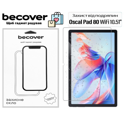 Скло захисне BeCover Oscal Pad 80 WiFi 10.51" (713694) Вінниця - фото 1
