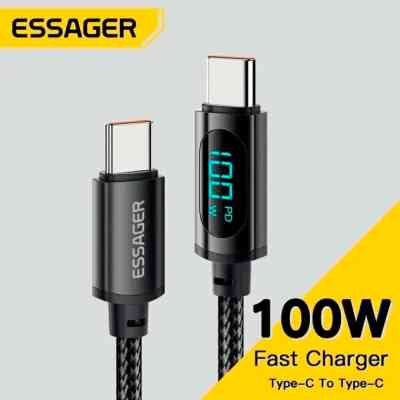 Дата кабель USB-C to USB-C 2.0m 100W LED black Essager (EXCTT1-XYA01-P) Вінниця