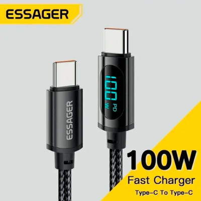 Дата кабель USB-C to USB-C 2.0m 100W LED black Essager (EXCTT1-XYA01-P) Вінниця - фото 3