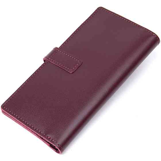 Шкіряне глянсове портмоне GRANDE PELLE 11467 Бордовий Київ