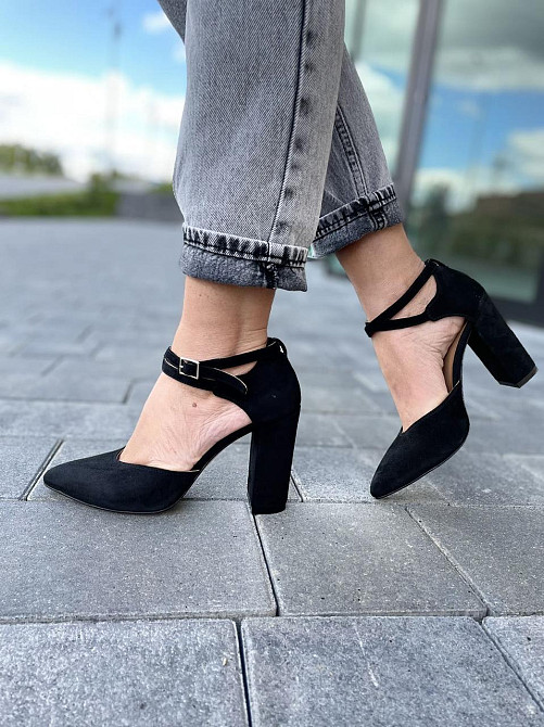 SANTINI Босоніжки жіночі чорні замшеві SANTINI 953589-21 літо, натуральна замша на підборах / С Коломыя - изображение 9