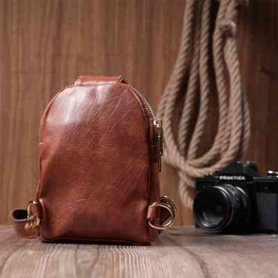 Сумка Vintage Компактна жіноча через плече на два відділення з екошкіри Коричнева (22783) Вінниця