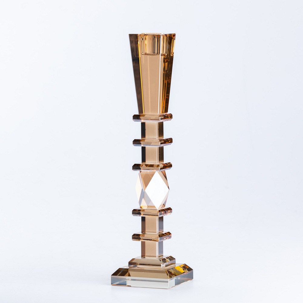 Высокий стеклянный подсвечник 27.5 см классический Киев - изображение 2