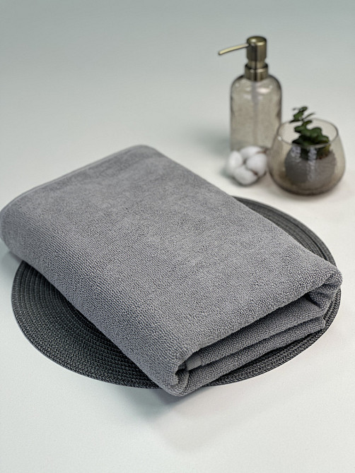 Полотенце однотонное Ideal Textile 50х90 см 400 г/м2 (56860914) сірий Черновцы - изображение 7