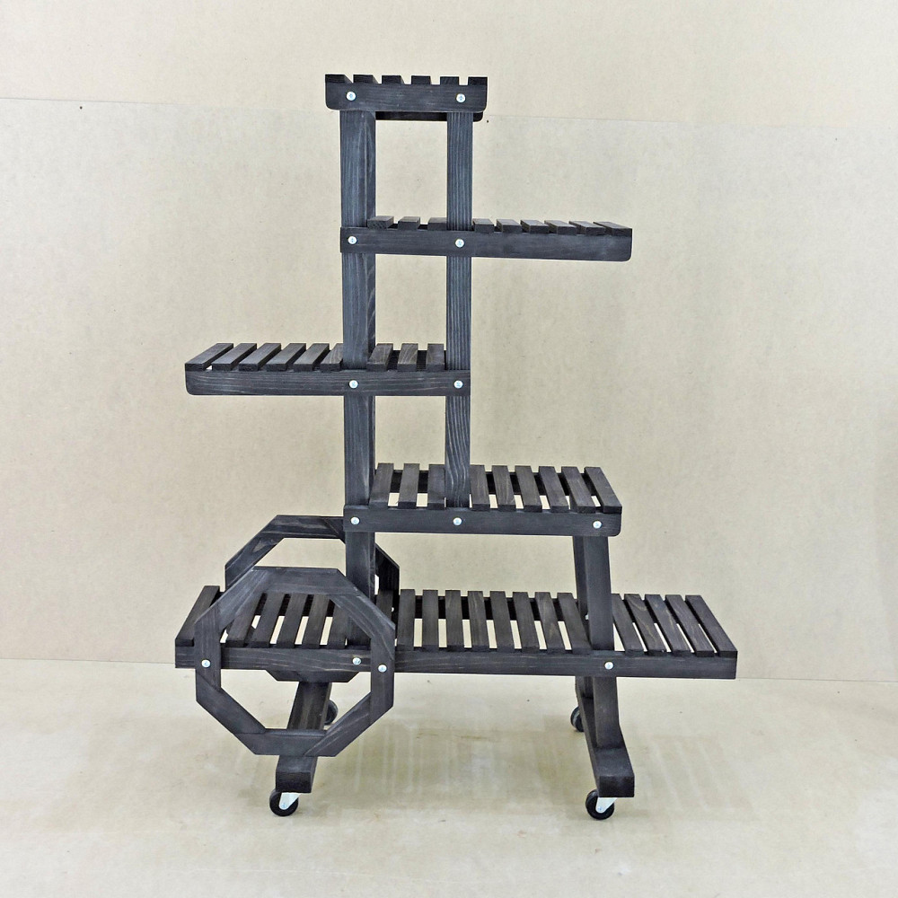 Підставка для квітів "Муліно" на коліщатках венге Миколаїв - фото 1