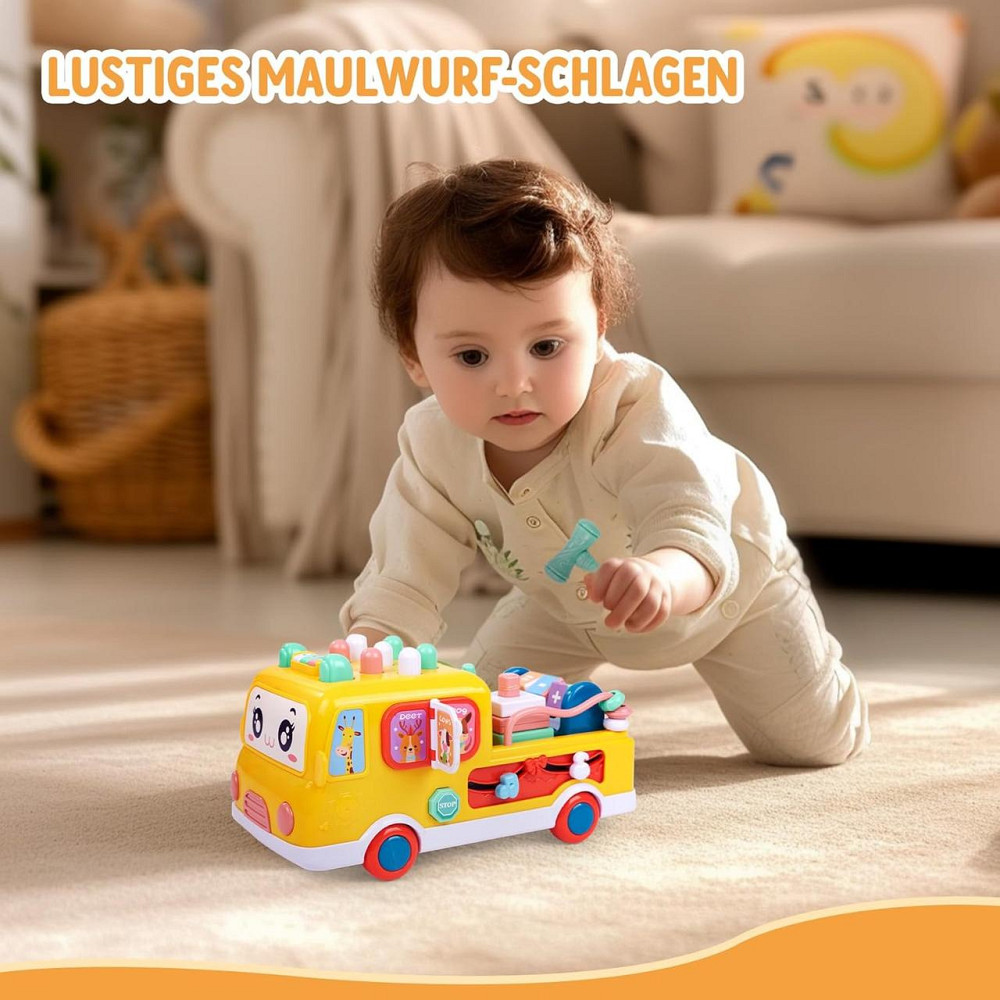 Автобус музыкальный для детей, Игрушка для младенцев, машинка с молоточком, подсветкой и песнями, для развития Киев - изображение 7