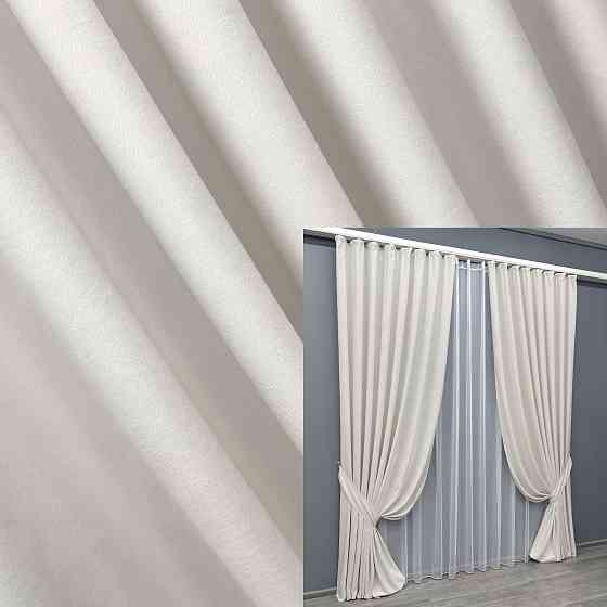 Комплект готовых штор VR-Textil Микровелюр Petek YL № 2020ш Молочный 150х270 см 2 шт (33-1005) Киев