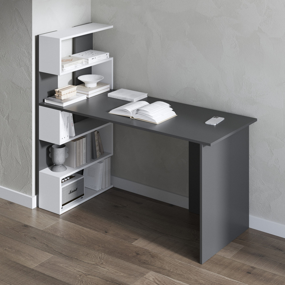 Компьютерный стол VAYS M-24, письменный с полками слева, ЛДСП, 142×60×123 см – для дома, учебы, офиса Львов - изображение 5