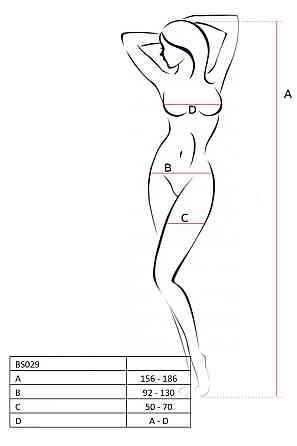 Бодистокинг с вставками крупной сетки BS029 белый Passion S/L Sex Aura Киев