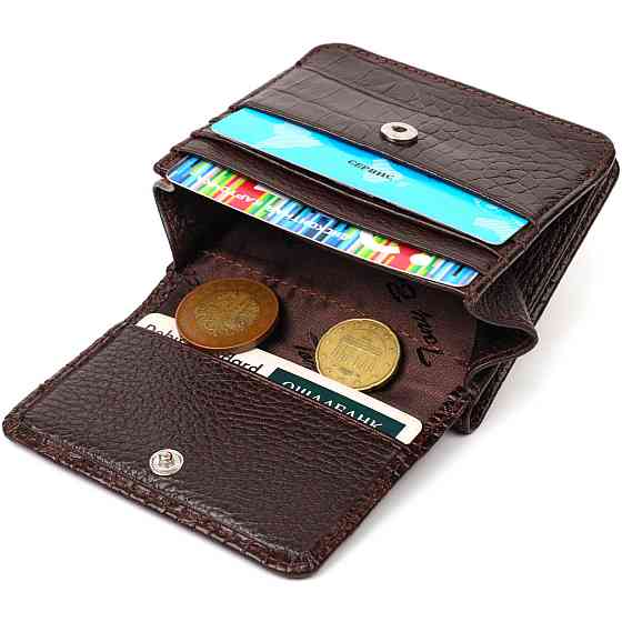 Портмоне из натуральной кожи с тиснением под крокодила Tony Bellucci 22022 Коричневый Киев