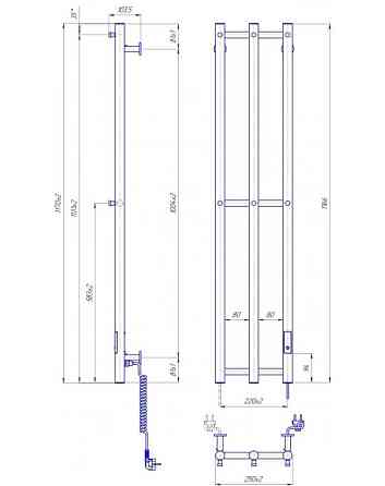 Електрична рушникосушарка Mario e-INOX Соле 1170х250 TR 2.0 K Київ
