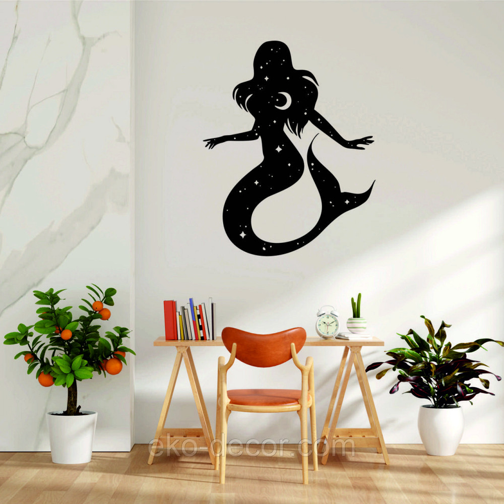 Декоративное настенное 3D Панно «Русалочка» Декор на стену с объемом 110*88 см, Черный Киев - изображение 1