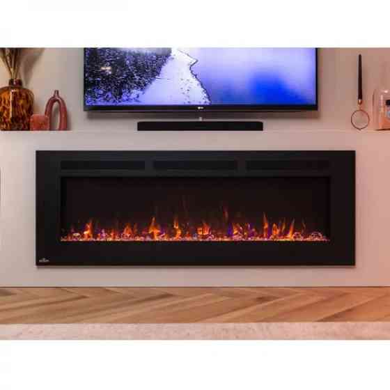 Камин электрический горизонтальный Allure Phantom 60 с металлической сеткой, черный мат (NEFL60FH-MT-EU) Код: 010740 Ровно