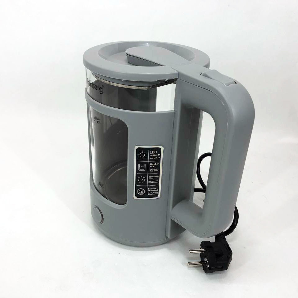 Сучасний електрочайник скляний Rainberg RB-2220 2200 Вт 2 л, Чайник дисковий, Тихий побутовий чайник TK-45 Івано-Франківськ - фото 7