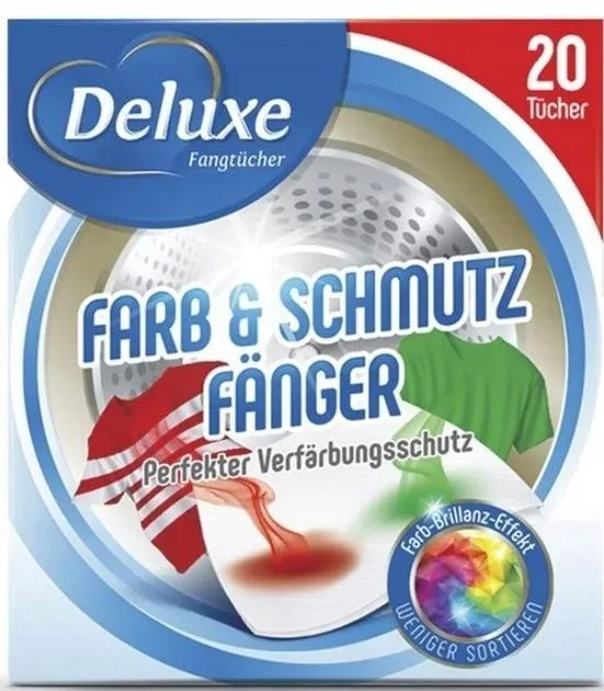 Салфетки для улавливания цвета во время стирки Deluxe Farb & Schmutz Fanger 20шт Львов - изображение 1