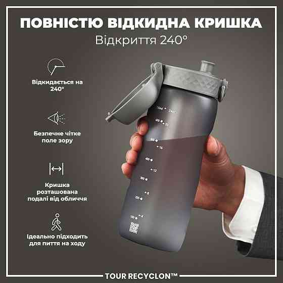 Пляшка для води ION8 750 мл. (ЕКО пляшка) BPA Free, Grey Кам'янське