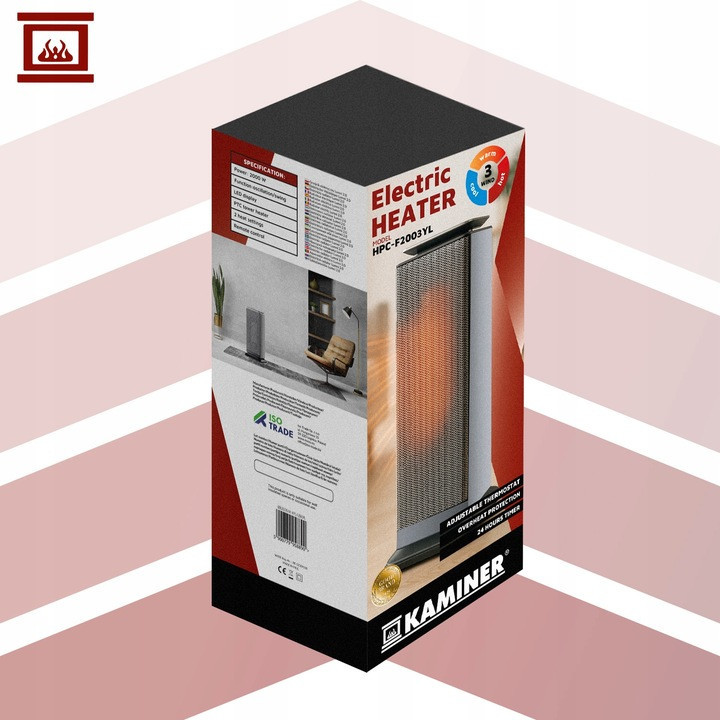 Электрический керамический обогреватель с таймером Kaminer (26376) 2000 Вт Нововолынск - изображение 6