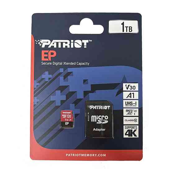Карта пам'яті MicroSDXC Patriot EP Series 1Тb class 10 V30 PEF1TBEP31MCX Одеса
