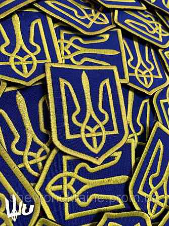 Шеврон Герб Украины (Форма щит. На липучке) Размер 8x6см Киев