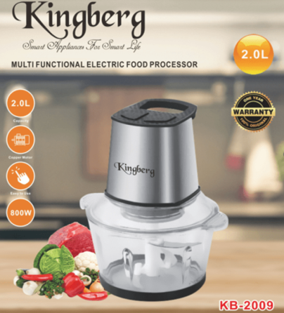 Кухонный измельчитель KB-2009 со стеклянной чашей 2 л, 800 Вт, для мяса, овощей и льда Одесса