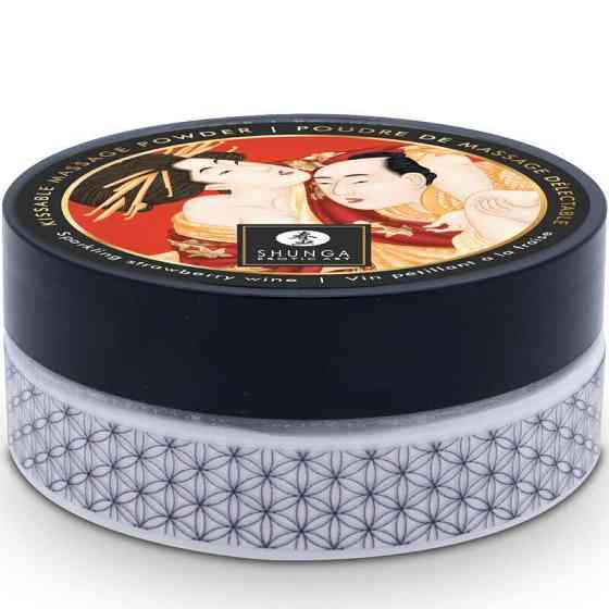 Смачна пудра для оральних пестощів Shunga Body Powder Sparkling Strawberry Wine, 75 г, аромат полуниці Sex Aura Київ