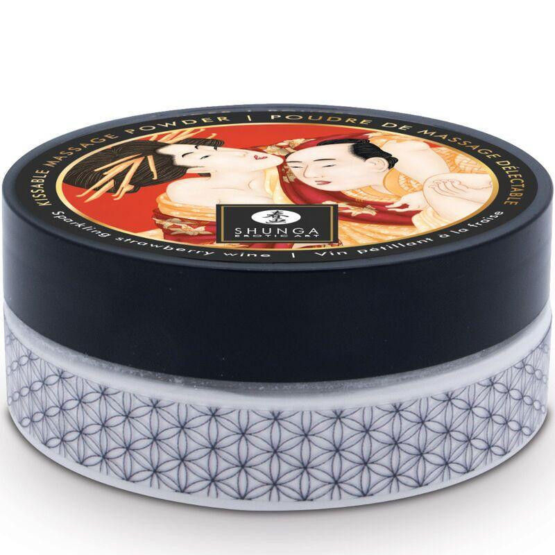 Смачна пудра для оральних пестощів Shunga Body Powder Sparkling Strawberry Wine, 75 г, аромат полуниці Sex Aura Київ - фото 3