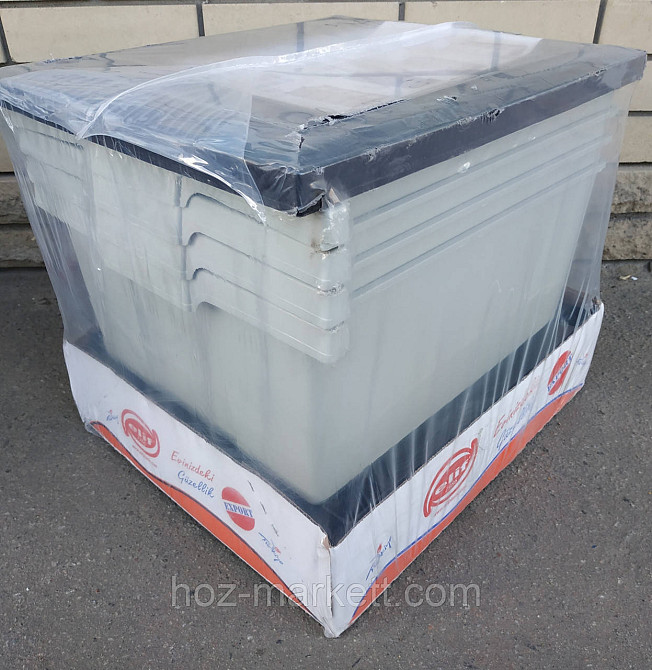 Комод пластиковий тумбочка на 4 ящики з цільними шухлядами чорно-сірий Туреччина Харків - фото 6