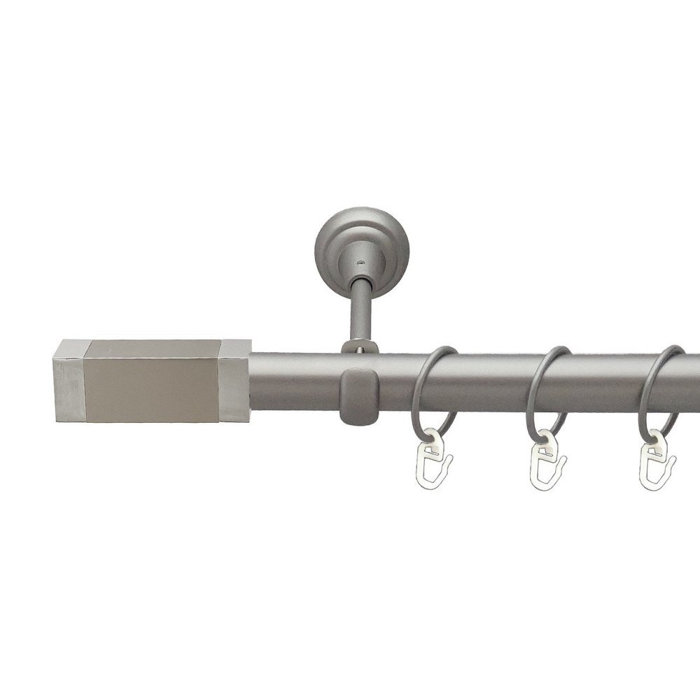 Карниз Orvit Квадро металевий однорядний відкритий гладка труба кільце металеве Сатин 25 мм 300 см (00-00023277) Львів - фото 1