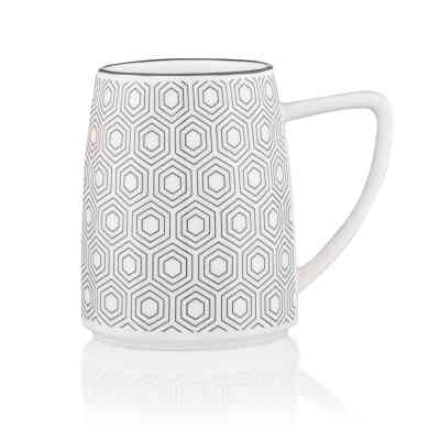 Чашка Ardesto Lamberto, 360мл, порцеляна, біло-сірий (AR3051) Винница