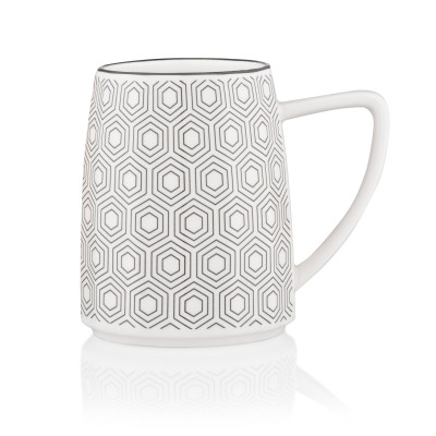 Чашка Ardesto Lamberto, 360мл, порцеляна, біло-сірий (AR3051) Винница - изображение 2