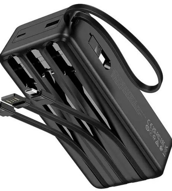 Павербанк 30000mAh з вбудованими кабелями HOCO J146B є ОПТ, дропшипінг. Київ - фото 5