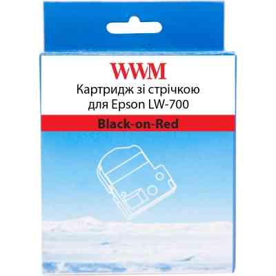 Лента для принтера этикеток WWM для Epson LW-700 24mm х 8m Black-on-Red (WWM-SC24R) Винница