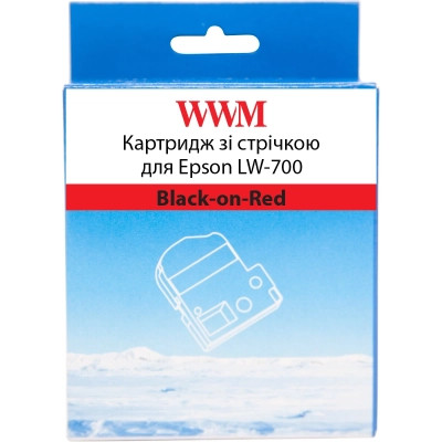 Лента для принтера этикеток WWM для Epson LW-700 24mm х 8m Black-on-Red (WWM-SC24R) Винница - изображение 1
