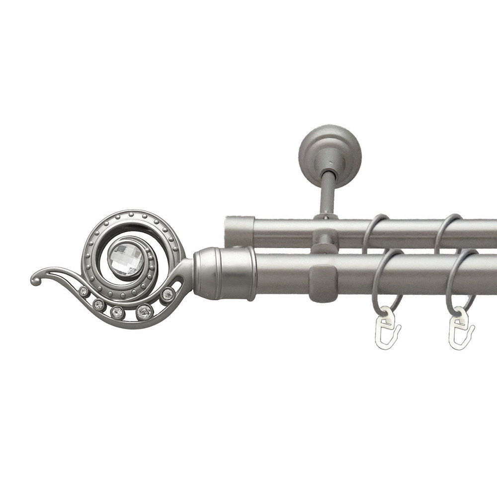 Карниз Orvit Око Дракона металевий дворядний відкритий гладка труба кільце металеве Сатин 25\19 мм 200 см Львов - изображение 1