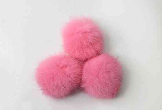 Помпони на дитячу шапку з натурального хутра кролика 7-8 см Теракотовий Харків