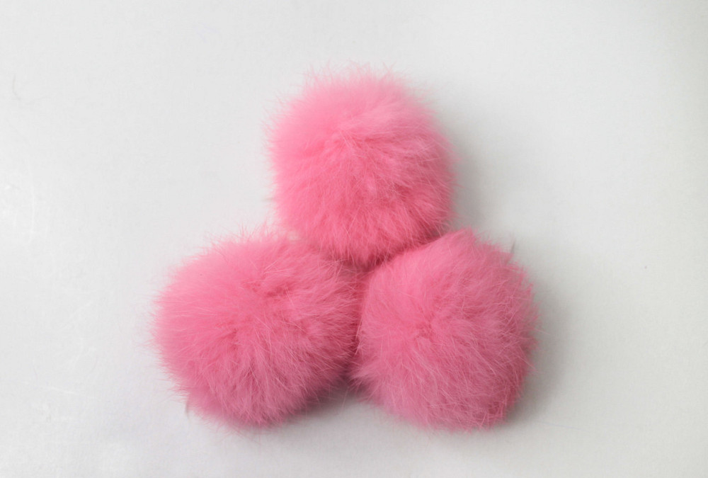 Помпони на дитячу шапку з натурального хутра кролика 7-8 см Теракотовий Харків - фото 2