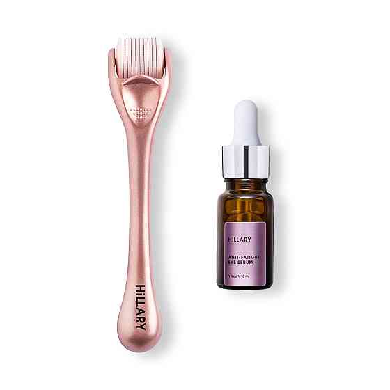 Відновлююча сироватка навколо очей Hillary Anti-fatigue, 10 мл + Мезороллер для обличчя Hillary Киев