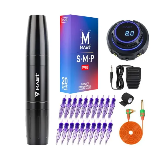 Роторна тату-машинка Mast Magi Pen для перманенту, татуажу, мікропігментації, тату-ручка для брів, губ: набір для татуювання Київ