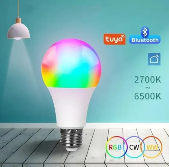 Світлодіодна Смарт лампочка RGB, WIFI (APP TUYA) 9Вт, Bluetooth, RGB / Лампочка з керуванням Київ