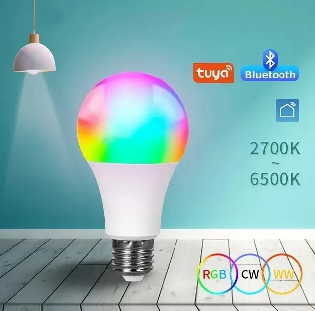 Светодиодная Смарт лампочка RGB, WIFI (APP TUYA) 9Вт, Bluetooth, RGB / Лампочка с управлением Киев - изображение 3