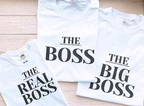 Футболки в стилі Family look для мами, тата та дитини — The BOOS/The REAL BOSS/The BIG BOSS Чернівці