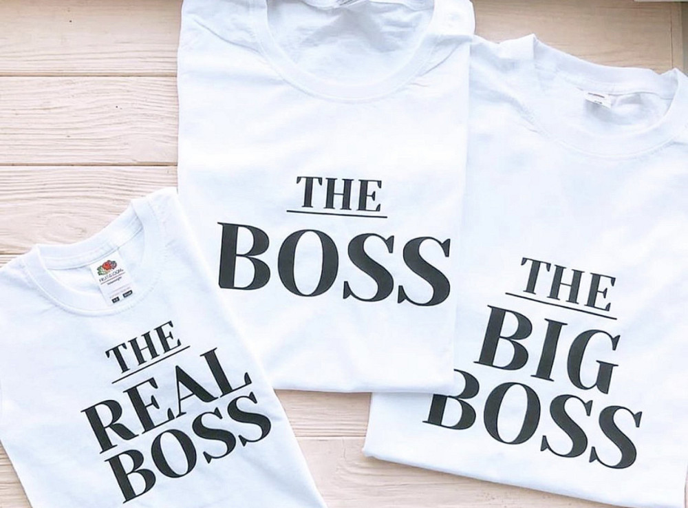 Футболки в стилі Family look для мами, тата та дитини — The BOOS/The REAL BOSS/The BIG BOSS Чернівці - фото 1