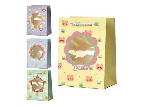 Пакет подарунковий L Happy 33*25*12см R91327-L ТМ STENSON   Solmir Київ