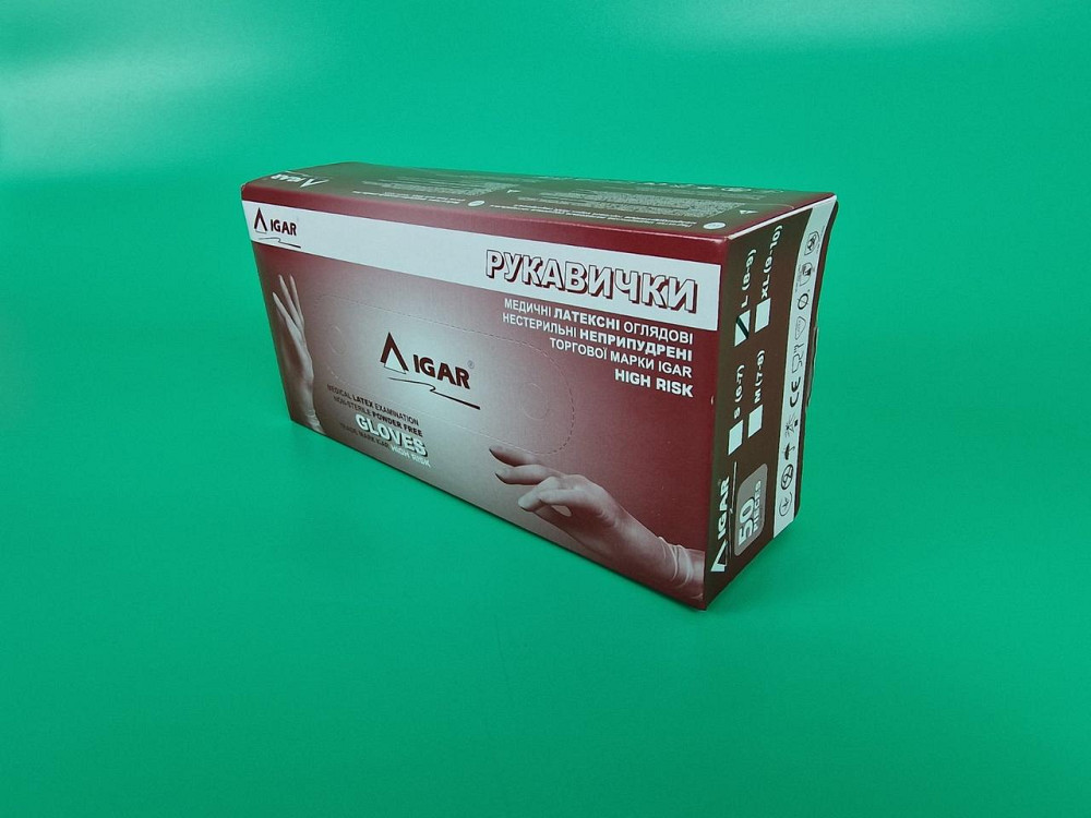 Резиновые перчатки Амбулатория 50 шт размер L(1 пач) Харків - фото 1
