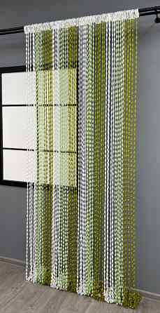 Штори-нитки "Шиніл" з люрексом Білий з оливково-м'ятним 300х300см 1 шт (61-098) Київ