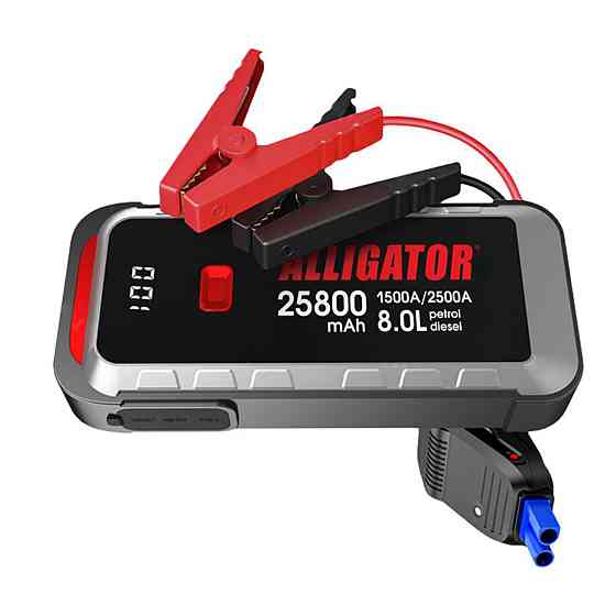 Бустер (пусковий пристрій) Alligator Jump Starter 1500A/2500A 25800mAh зі Smart-клемами Київ