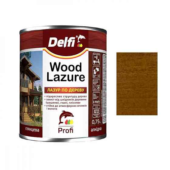 Лазур для дерева горіхове дерево ТМ"Delfi" 0.75л Харків