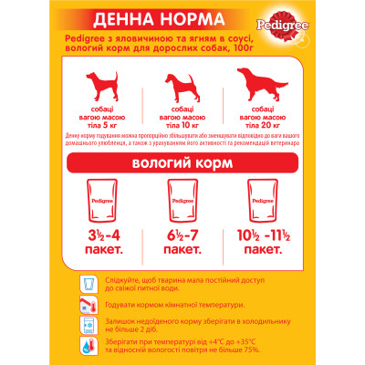 Вологий корм для собак Pedigree Яловичина, ягня в соусі 100 г (5900951262531) Вінниця - фото 4