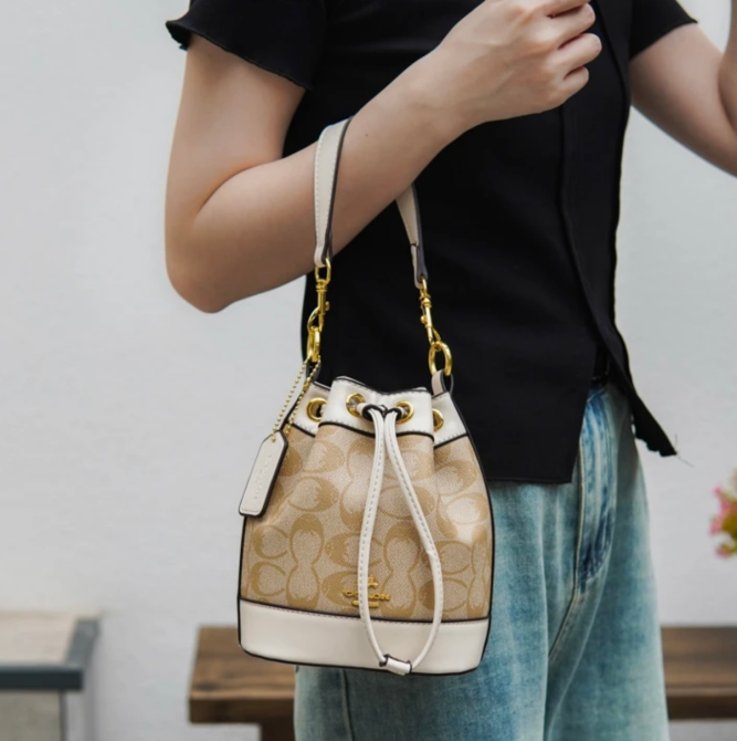 Женская сумка из фирменного холста с подвеской сердце (Бежевая) Винница - изображение 7